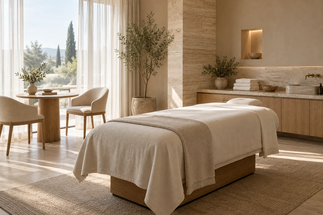 Concept visual of a private spa and hospitality suite