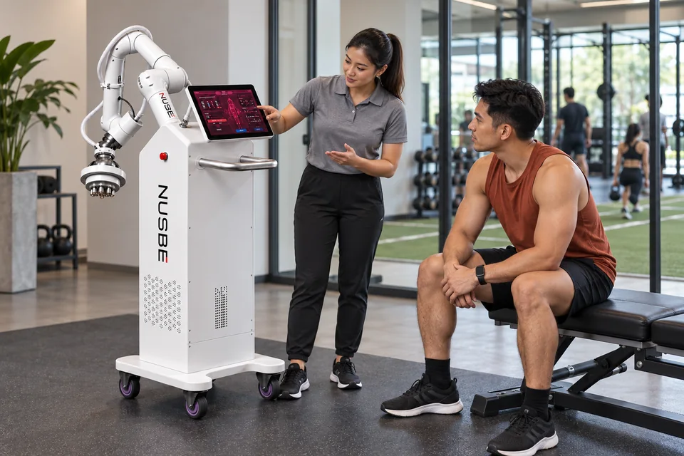 Concept visual of a strength athlete learning about the NUSBE system