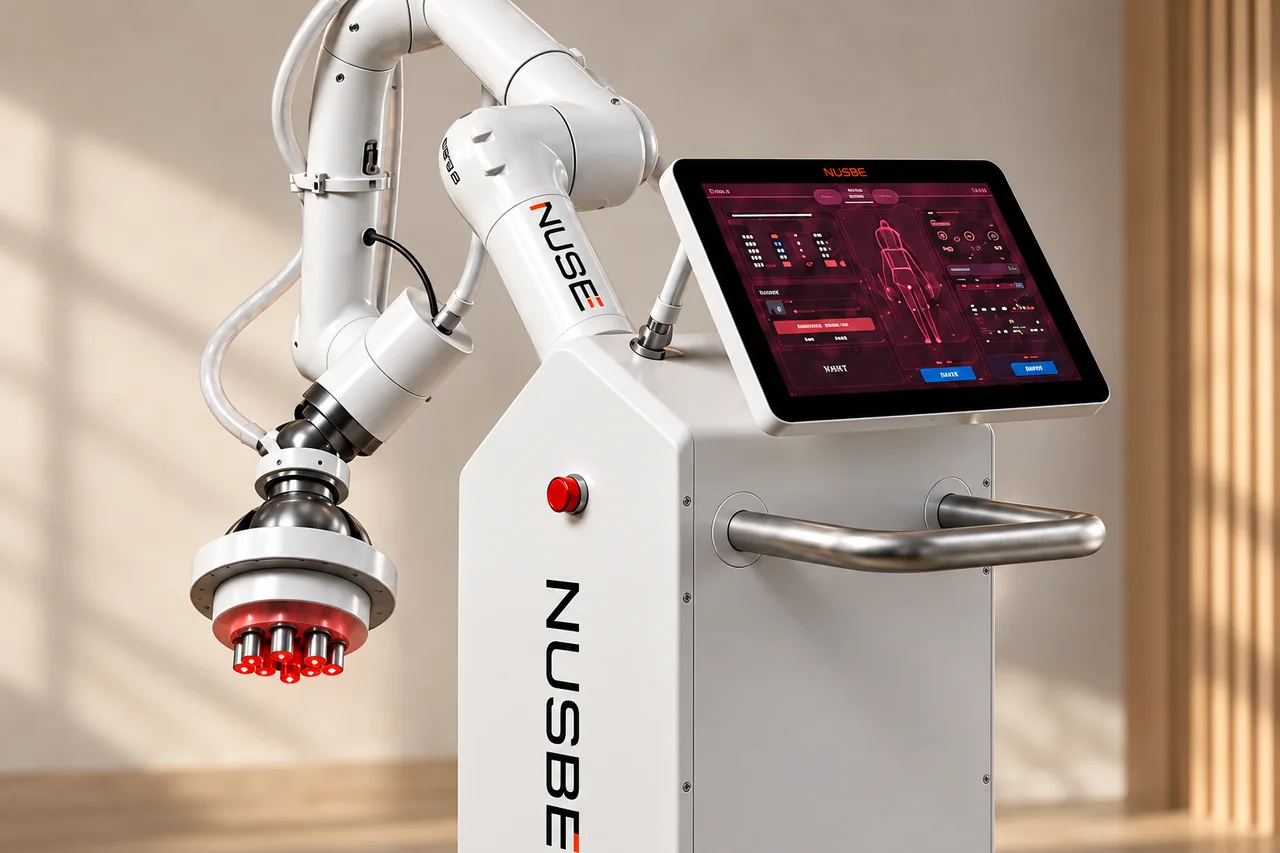 Concept visual: Close view of the NUSBE arm, console and physical controls